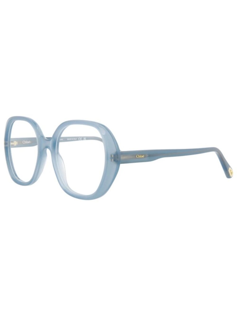 New Chloé Women's Eyeglasses Square Rectangle Bio Acetate Frame Light Blue Light